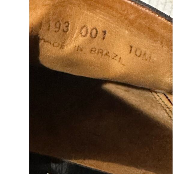 H.S. Trask Bozeman Montana Men Tassel Leather Loafer Shoes Size 10M Black Brazil - Picture 7 of 7